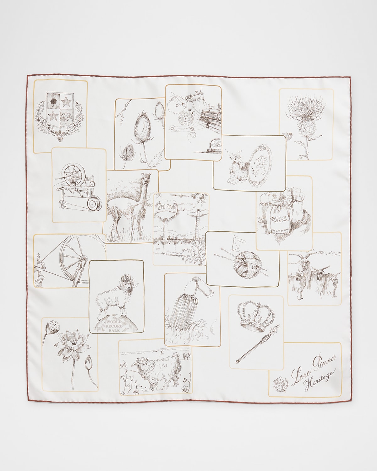 Loro Piana Heritage Silk Twill Foulard Scarf In Multi