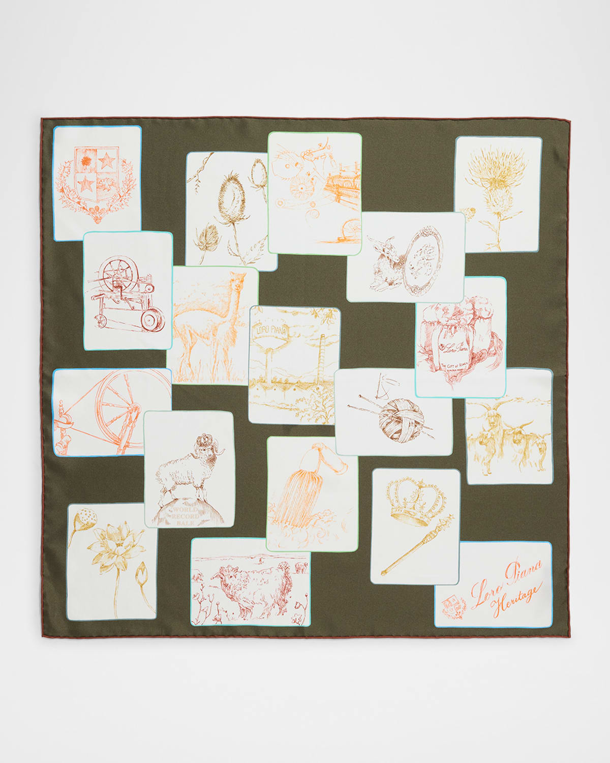 Loro Piana Heritage Silk Twill Foulard Scarf In Multi