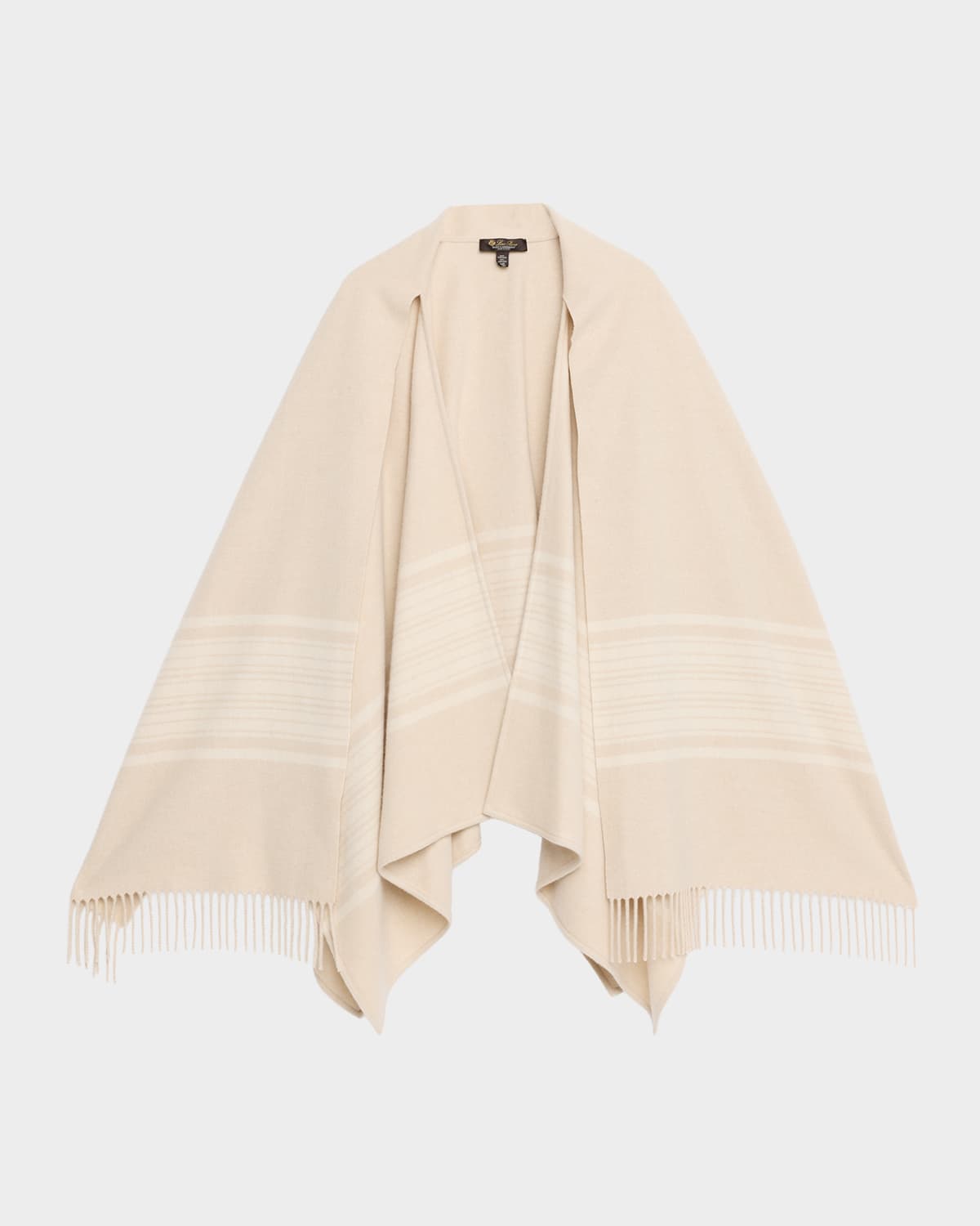 Loro Piana Daisy Cashmere Fringed Scarf Cape In Blue