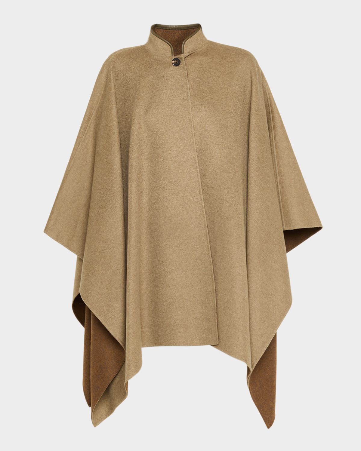 Loro Piana Double-face Cashmere Spagna Cape In Brown