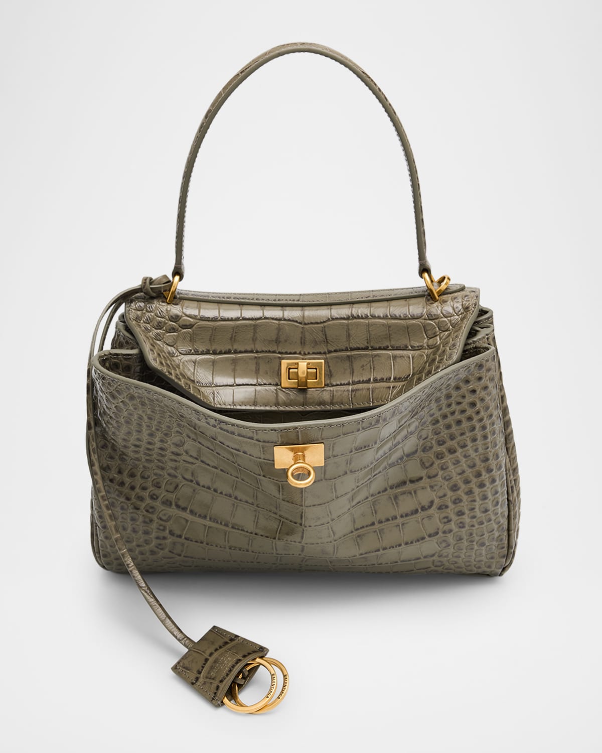 Balenciaga Rodeo Small Croc-embossed Leather Bag