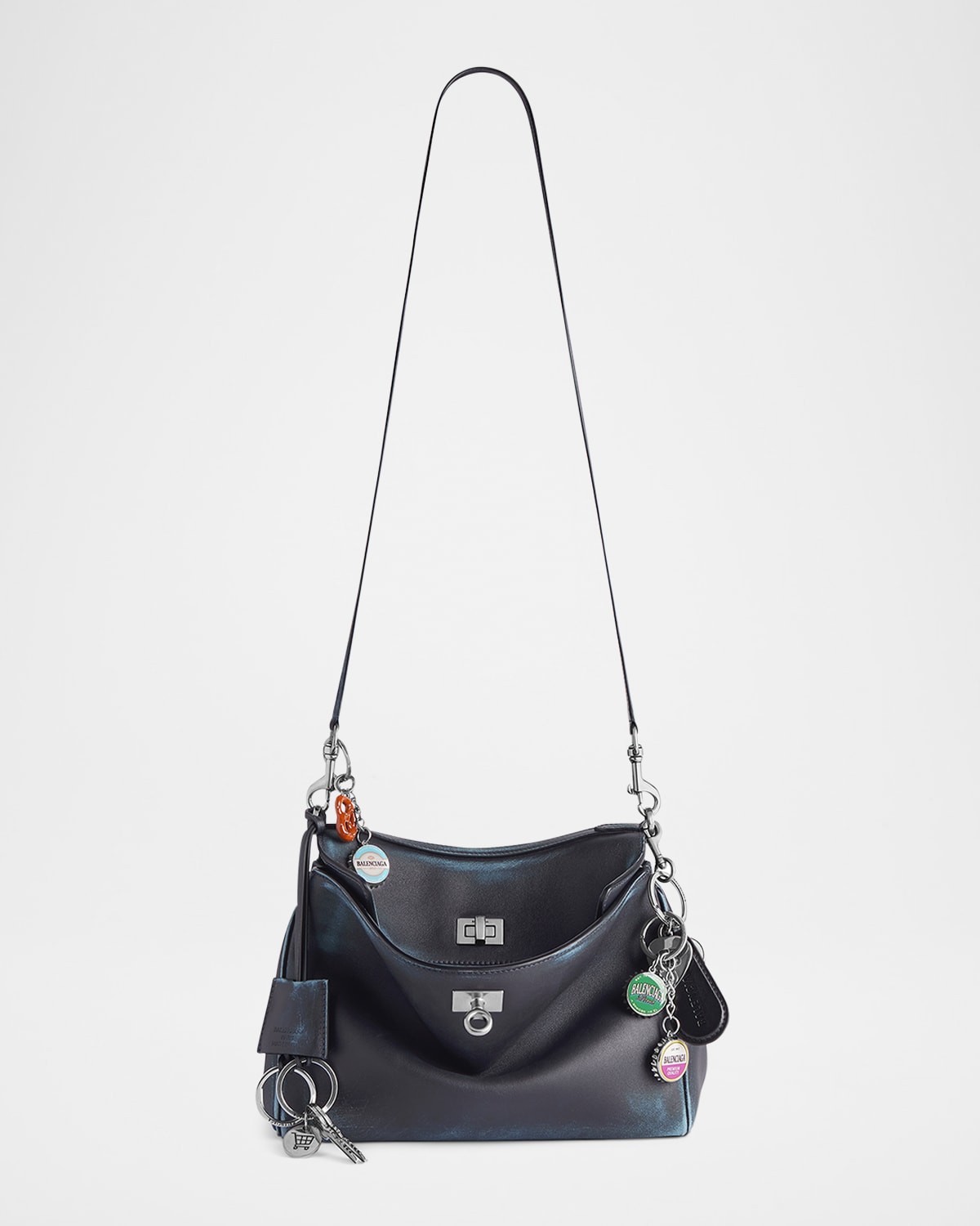 Balenciaga Men's Rodeo Small Calfskin Messenger Bag With Charms