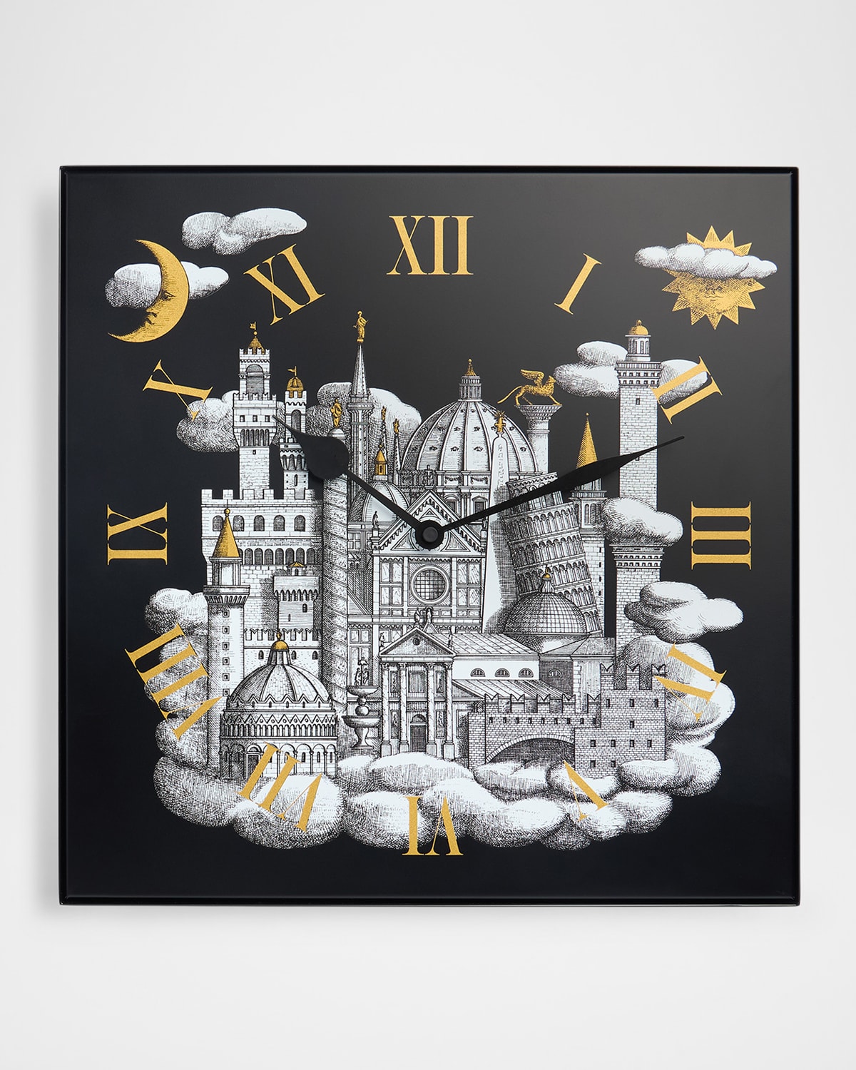 Fornasetti Italia Che Vola Wall Clock In Black