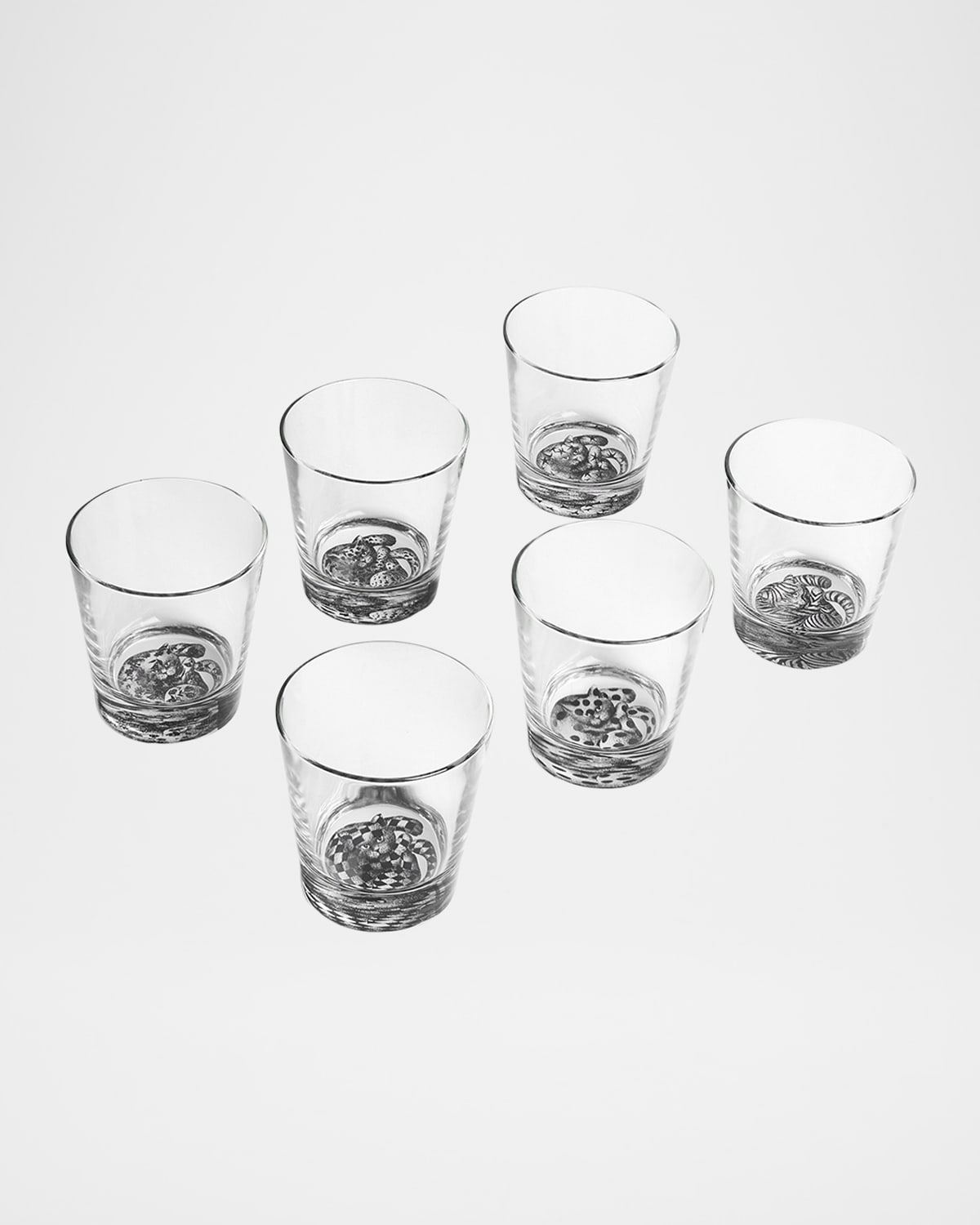 Fornasetti High Fidelity Glass, Set Of 6 In Multi