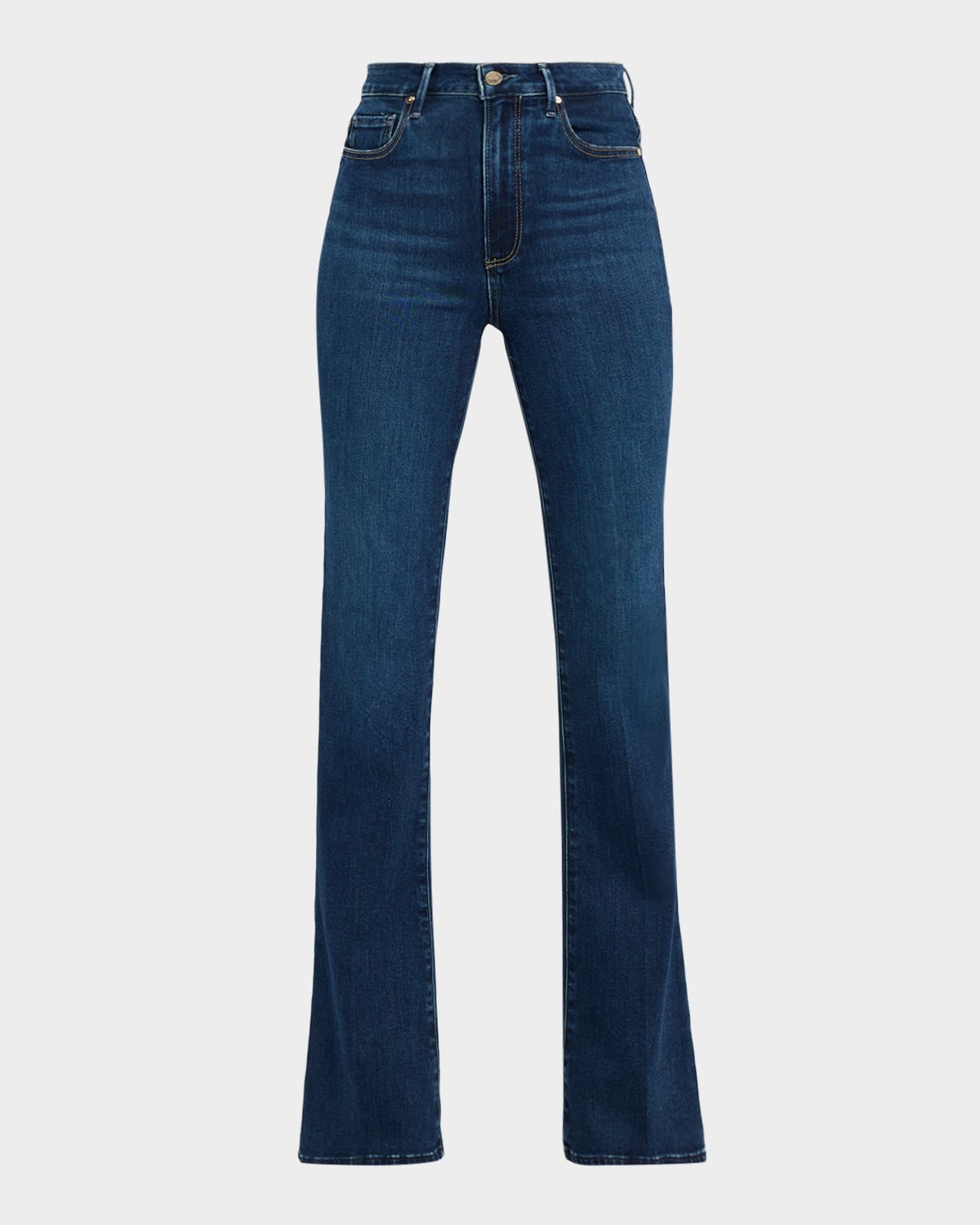 Paige Womens Laurel Canyon Flared Stretch-denim Blend Jeans Berlin In Blue