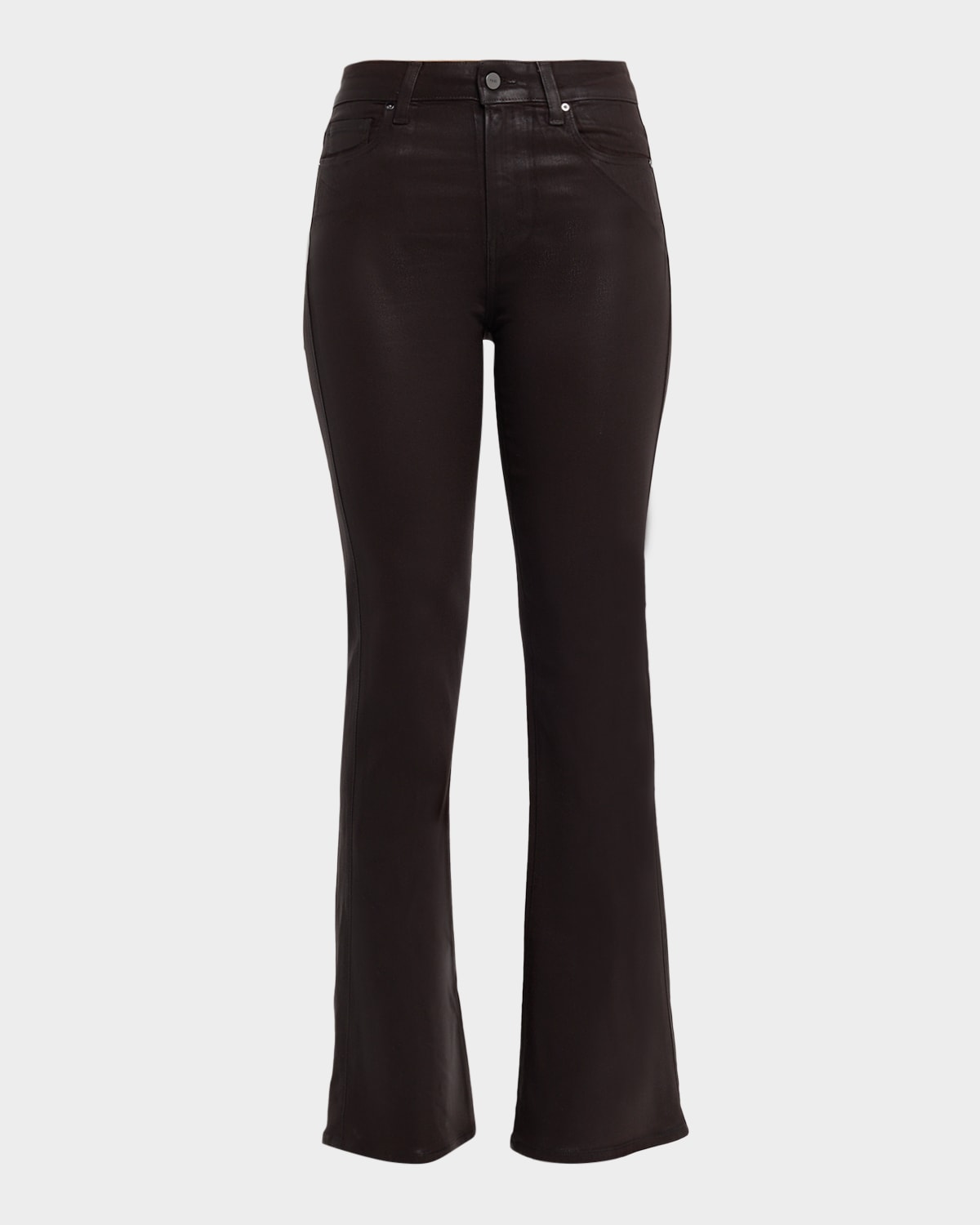Paige Womens Chicory Coffee Luxe Coat Laurel Flared Stretch-woven Trouser In Animal Print