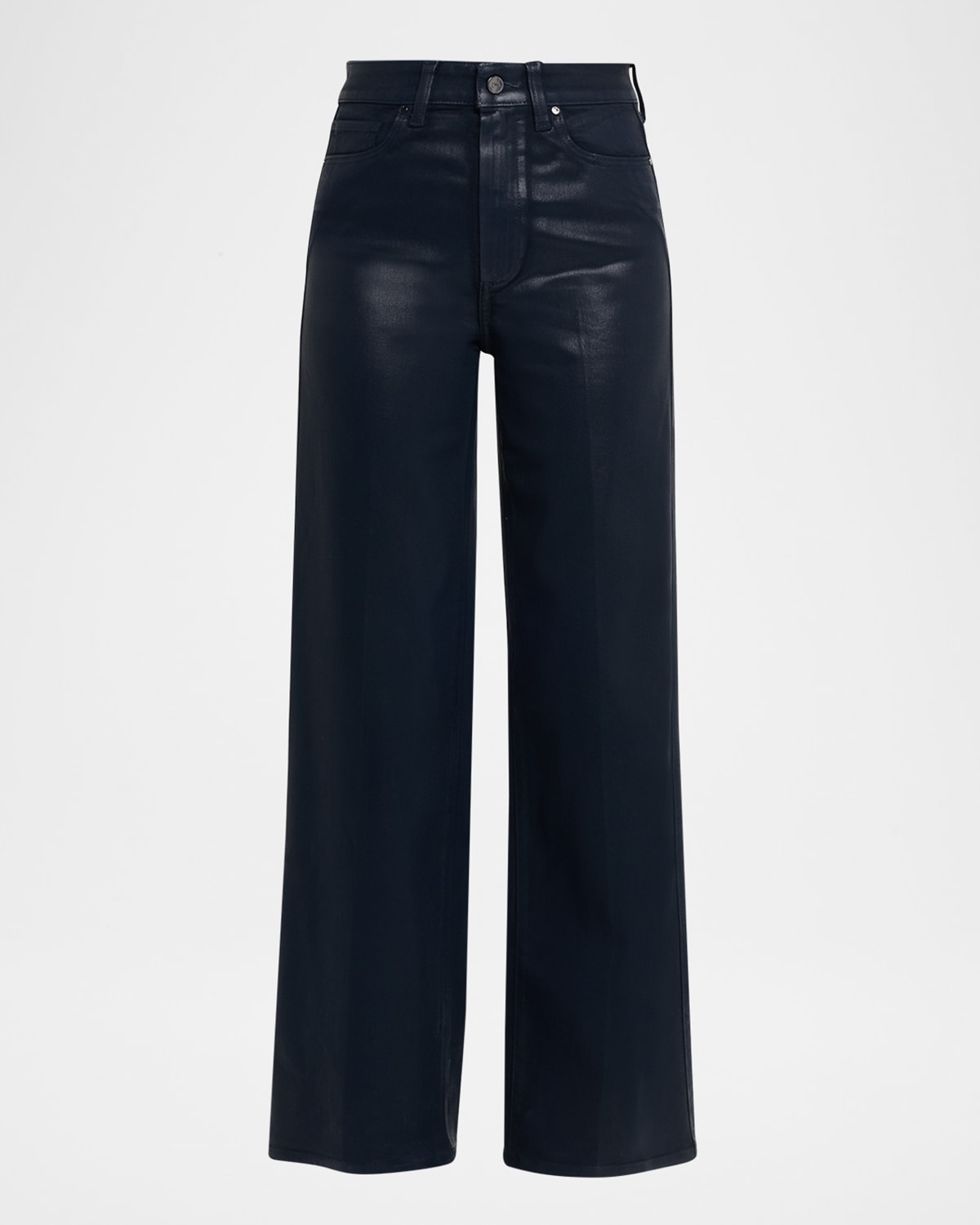Paige Sasha Coated Wide-leg Jeans In Blue