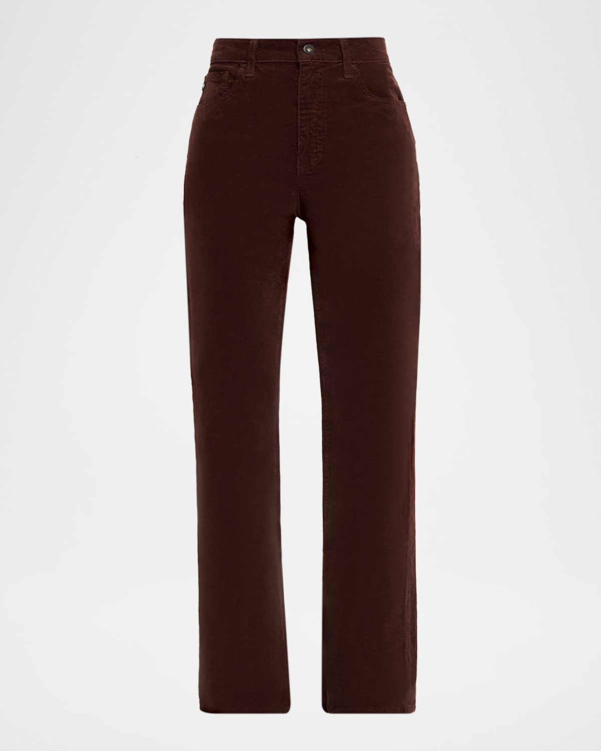 Ag Brinley Mid-rise Straight Corduroy Jeans In Brown