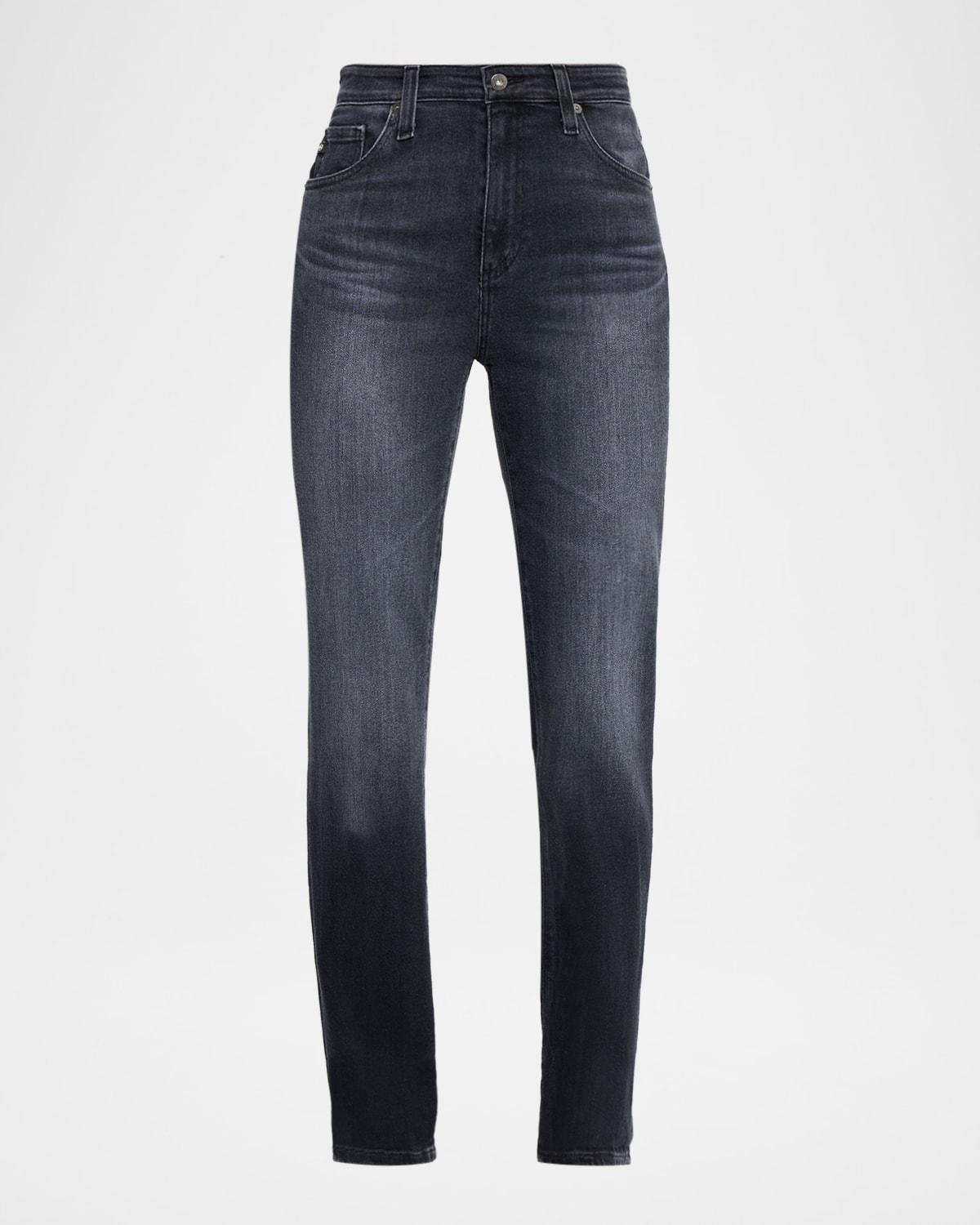 Ag Mari Mid-rise Slim Straight Jeans In Black