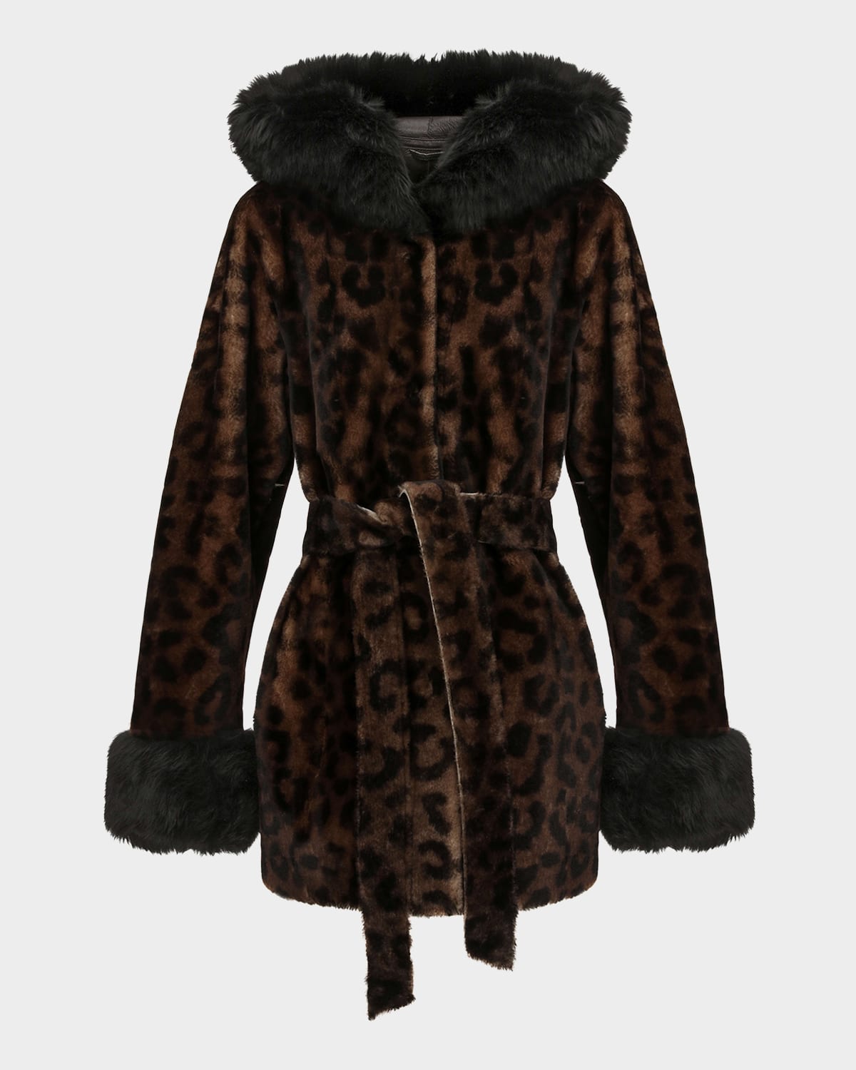 Gorski Hooded Lamb Shearling Parka With Merinillo Lamb Shearling Trim In Brown