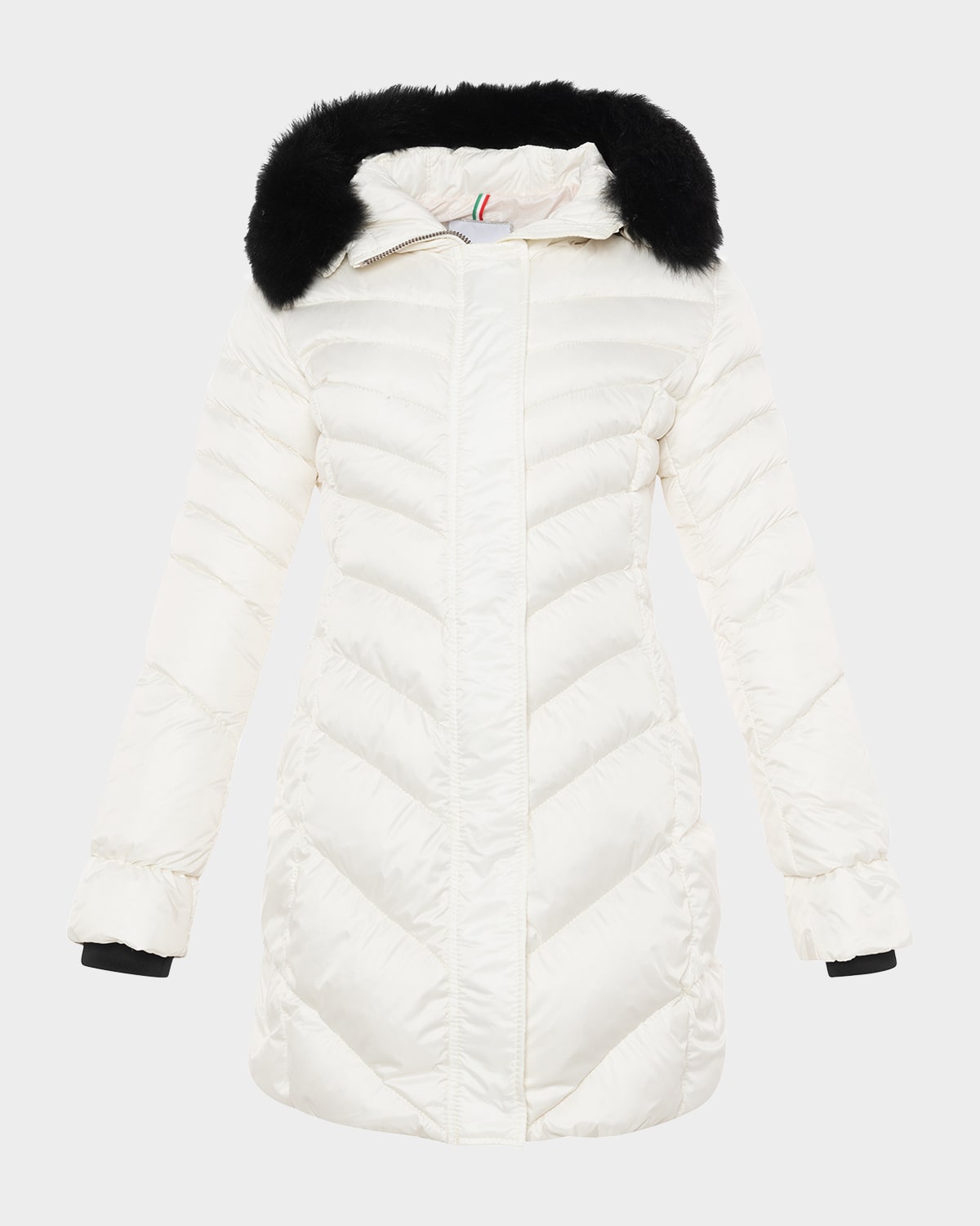 Gorski Apres-ski Jacket With Detachable Toscana Lamb Shearling Hood Trim In White