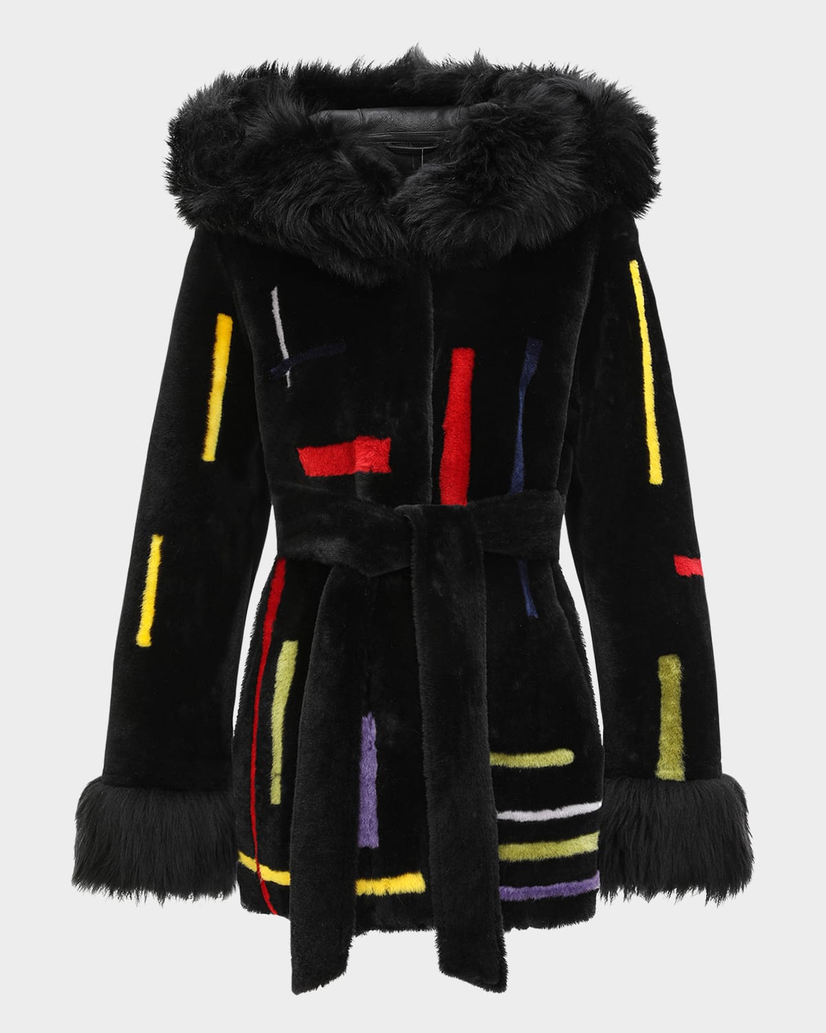 Gorski Reversible Lamb Shearling Parka With Merinillo Lamb Shearling Details In Black