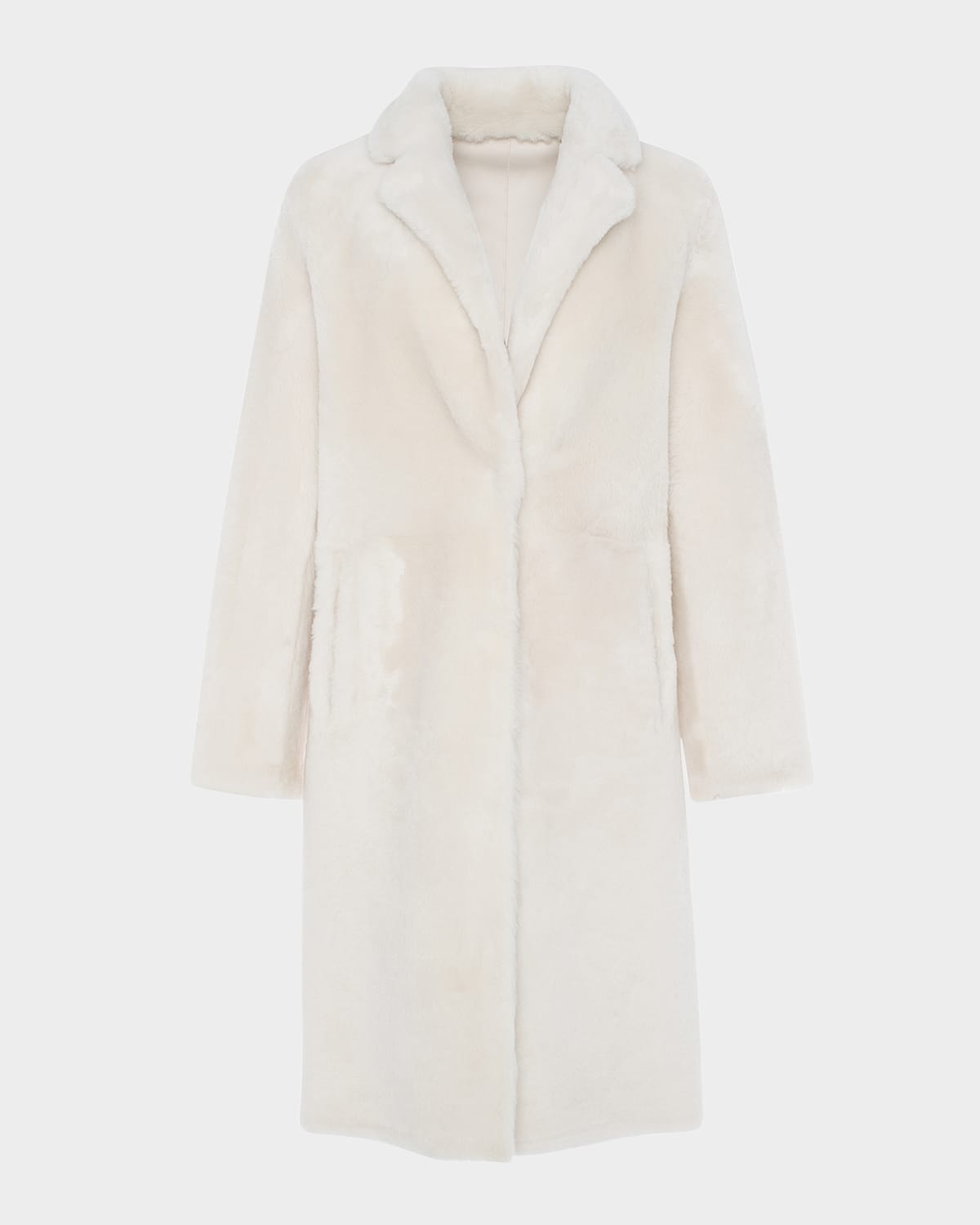 Gorski Short Reversible Merino Lamb Shearling Coat In White