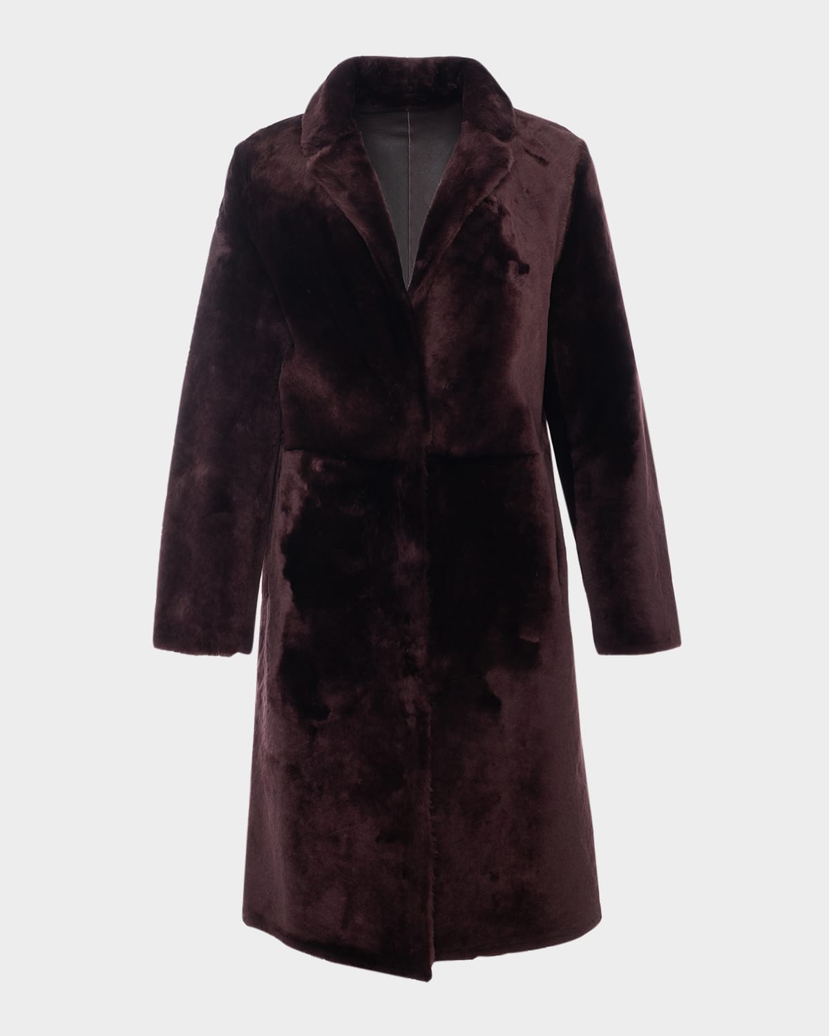Gorski Short Reversible Merino Lamb Shearling Coat In Red