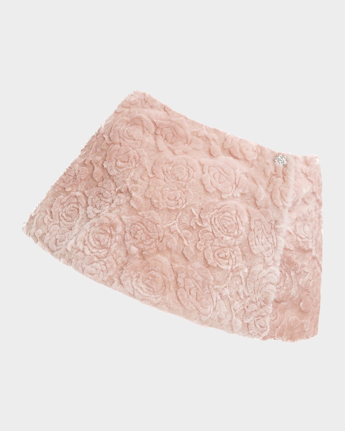 Gorski Rose Printed Select Lamb Shearling Capelet In Pink