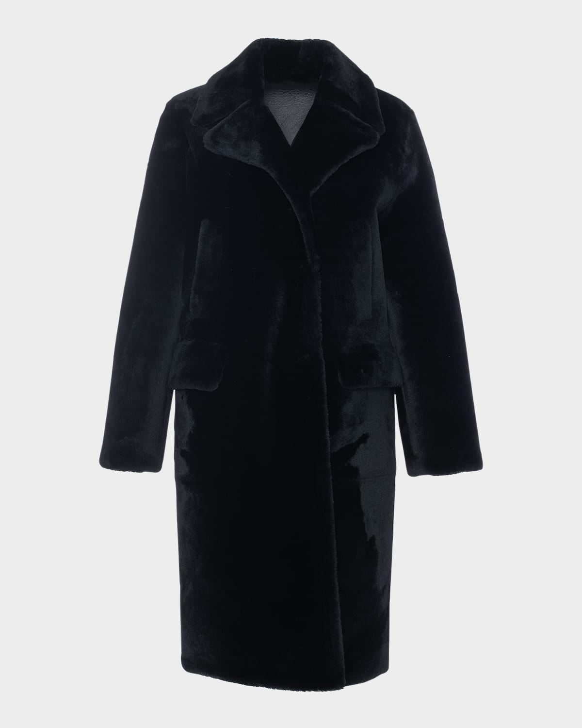 Gorski Merino Shearling Lamb Short Coat In Black