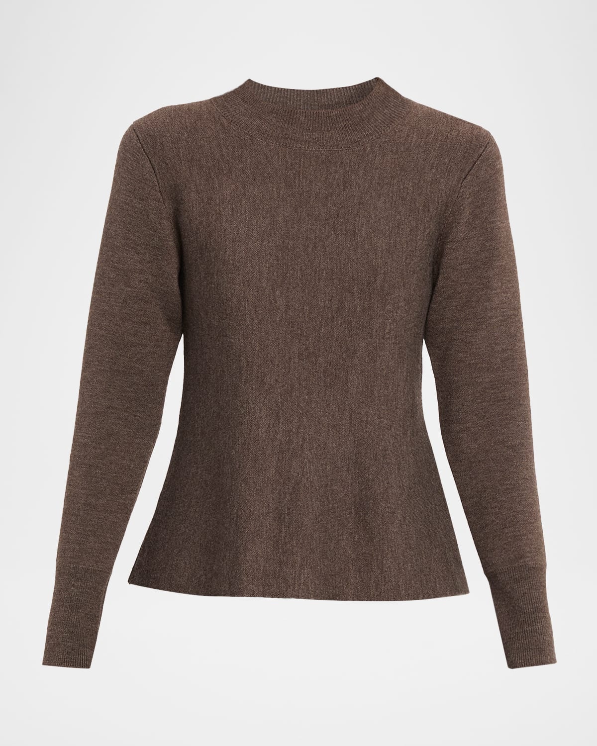 Kobi Halperin Knott Flare-hem Melange Knit Sweater In Brown