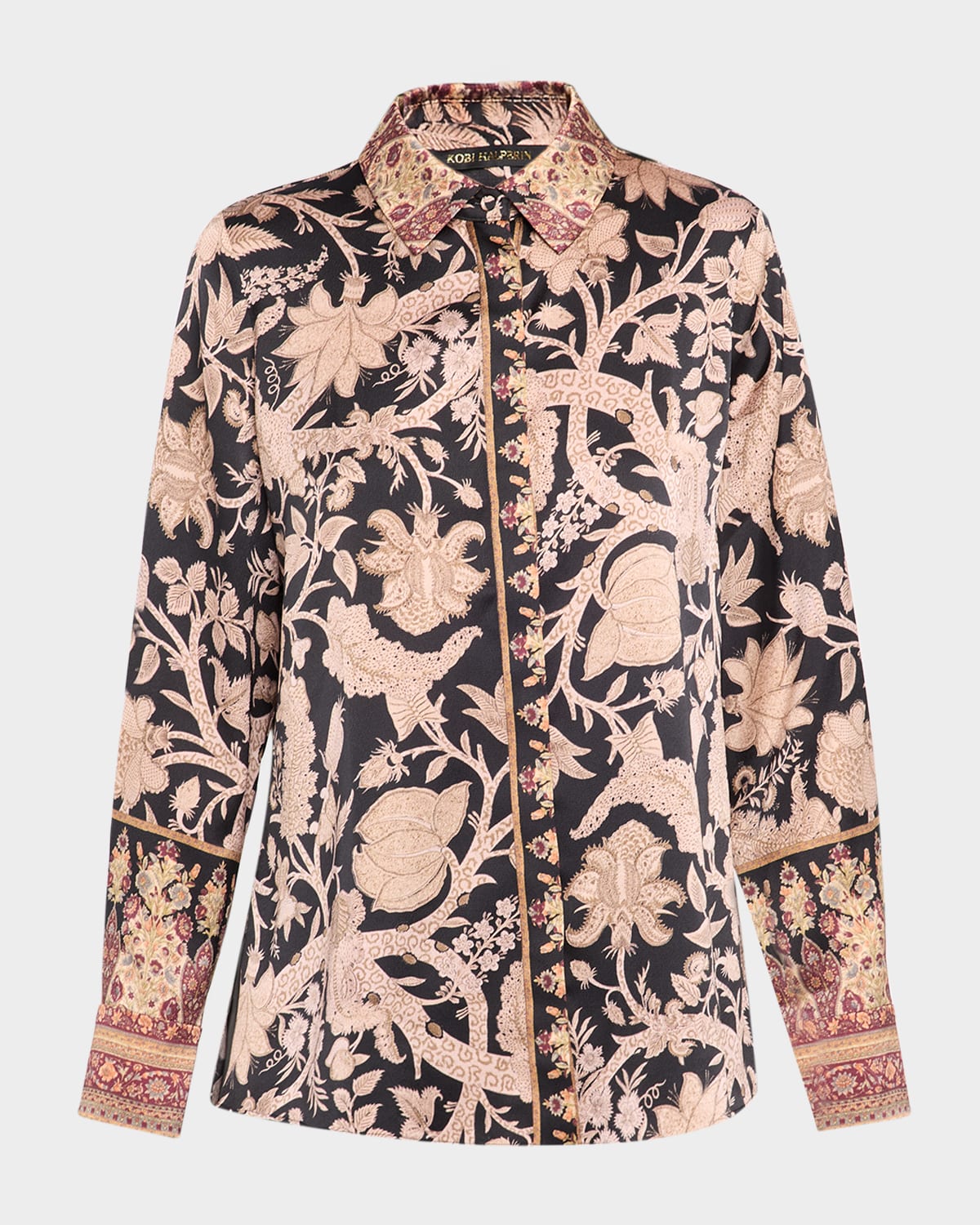Kobi Halperin Hallow Floral Button-down Shirt In Black
