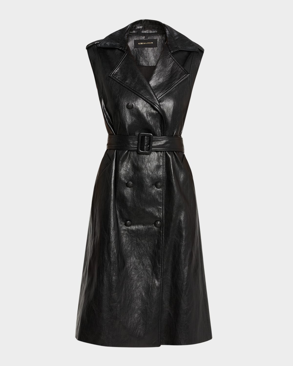 Kobi Halperin Val Double-breasted Midi Coat Dress In Black