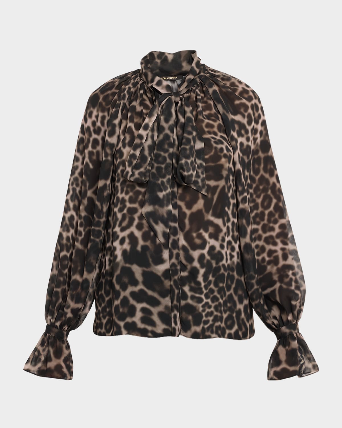 Kobi Halperin Davi Raglan Leopard-print Blouse In Animal Print
