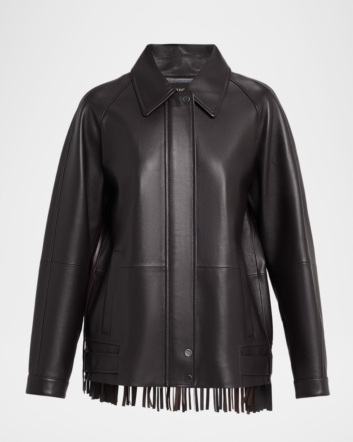 Kobi Halperin Drake Fringed Leather Jacket In Black