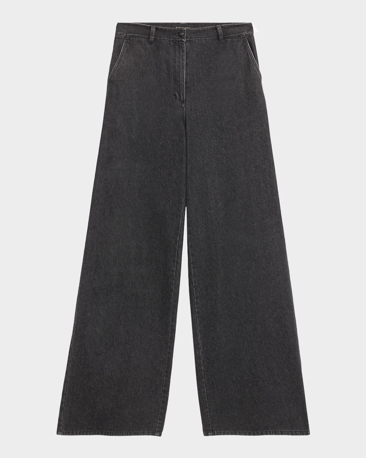 Kobi Halperin Effie Wide-leg Cotton Denim Pants In Black