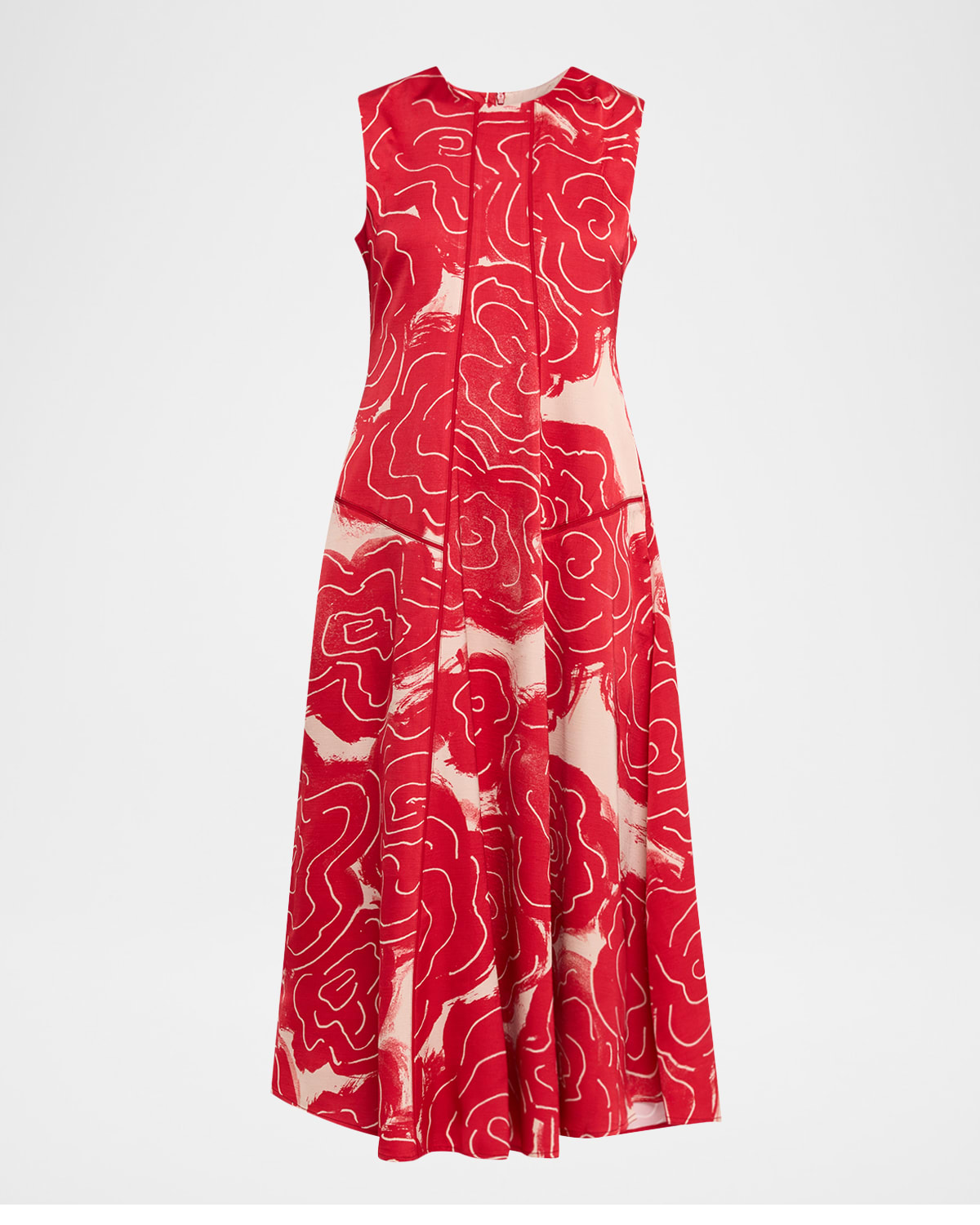 Lovebirds Bennet Sleeveless Floral Flared Midi Dress In Multi