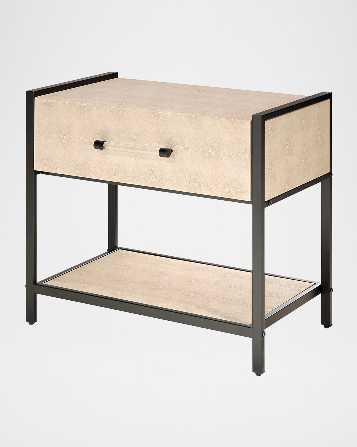 Jamie Young Cassius Faux Shagreen Side Table In Neutral
