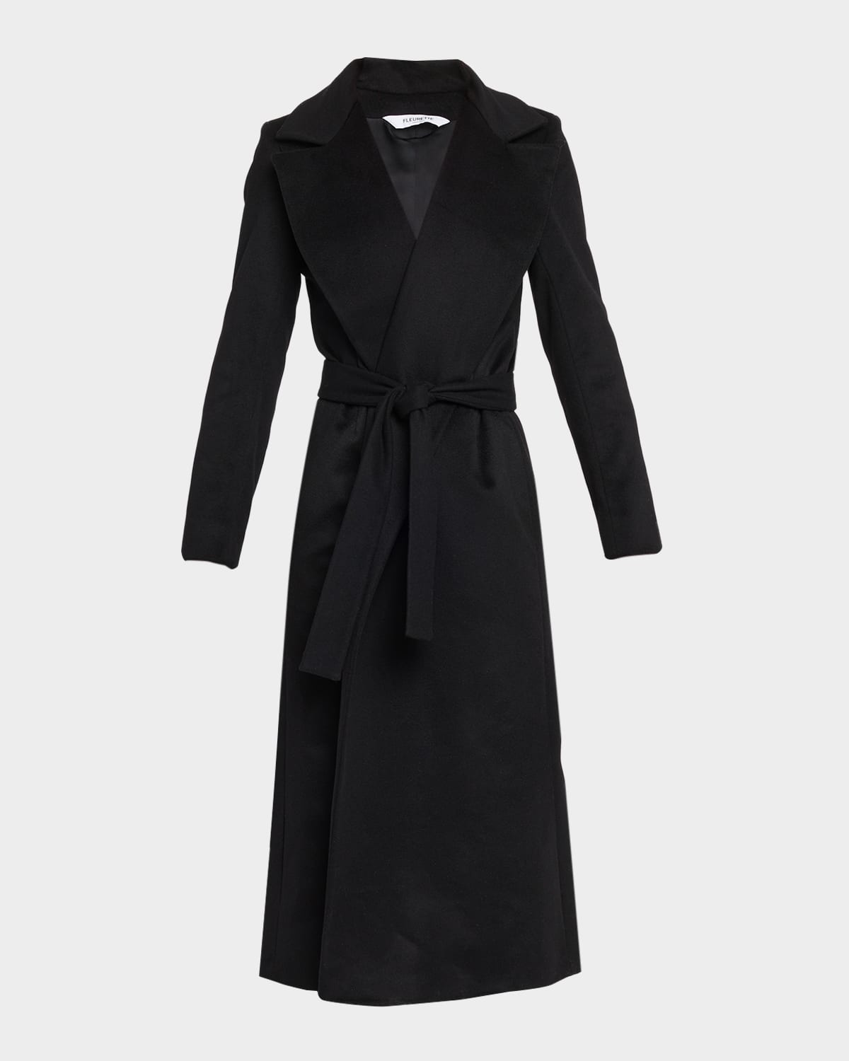Fleurette Elle Cashmere Wrap Coat In Black