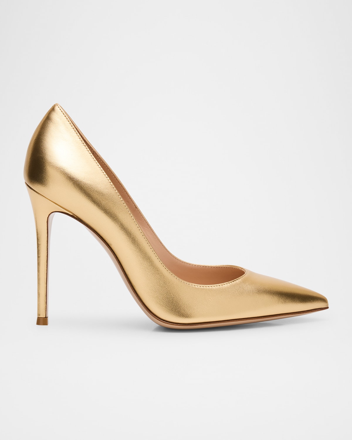 Gianvito Rossi Gianvito 105 Metallic Nappa Leather Pointed-toe Pumps In Brown
