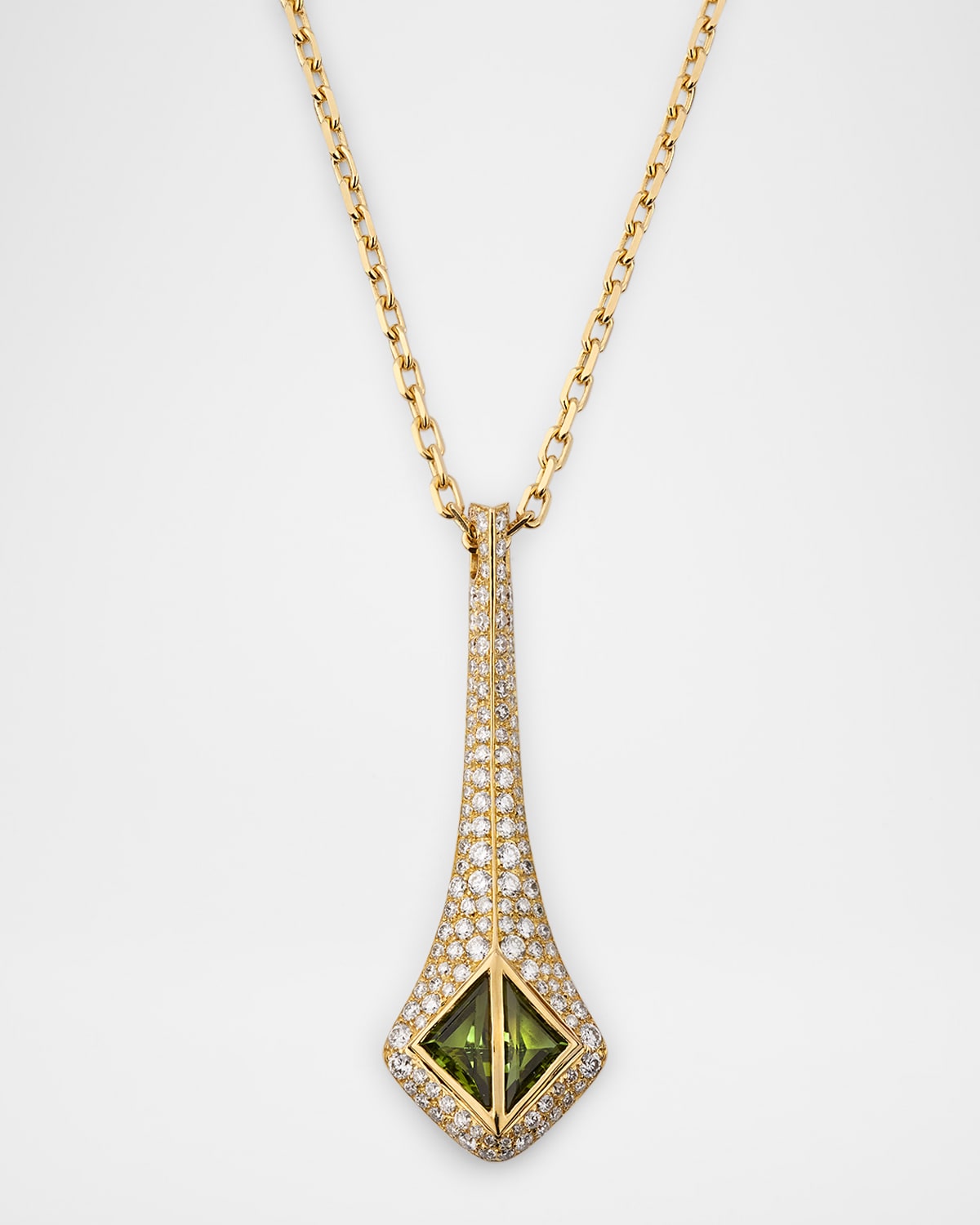 18K Brute Carioca Tourmaline Pendant Necklace