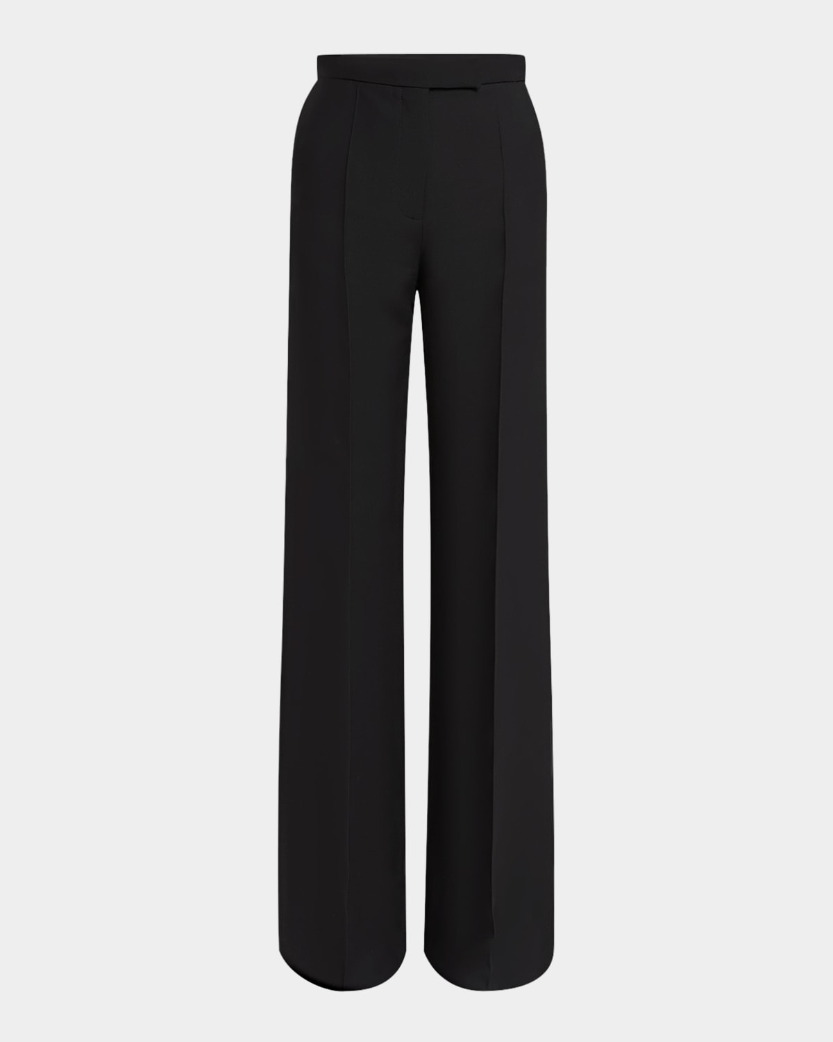 Valentino High-rise Crepe Wide-leg Pants In Black