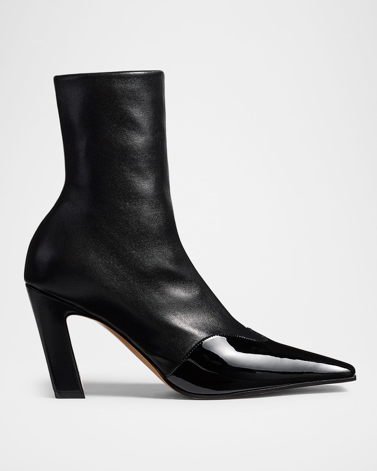 Khaite Nevada Patent-wingtip Ankle Boots In Black