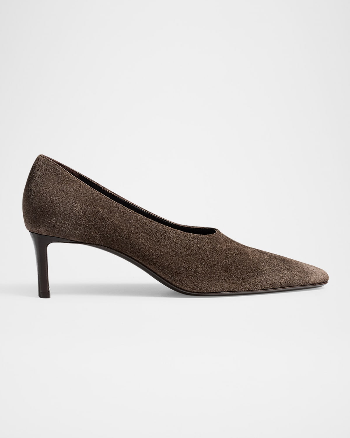 Khaite Cecilia Suede Block-heel Pumps In Brown