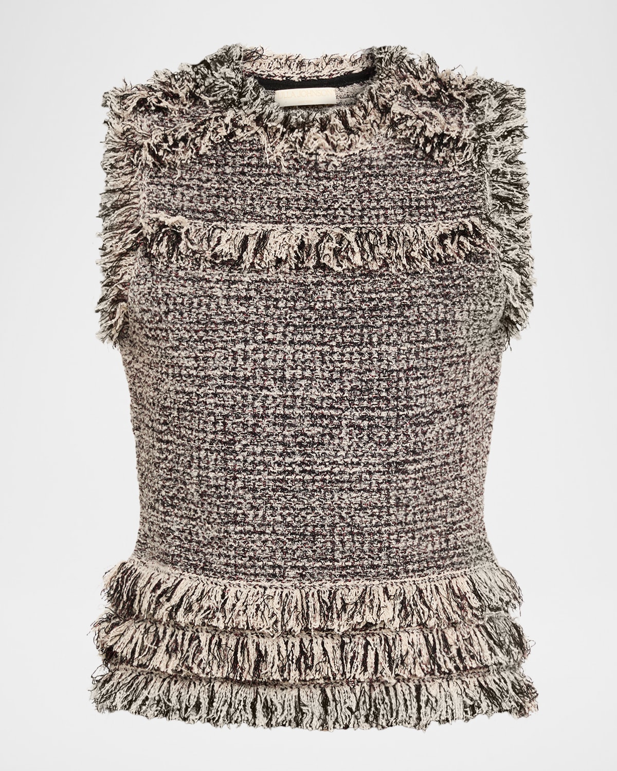 Ulla Johnson Kassi Knit Tweed Top In Gray