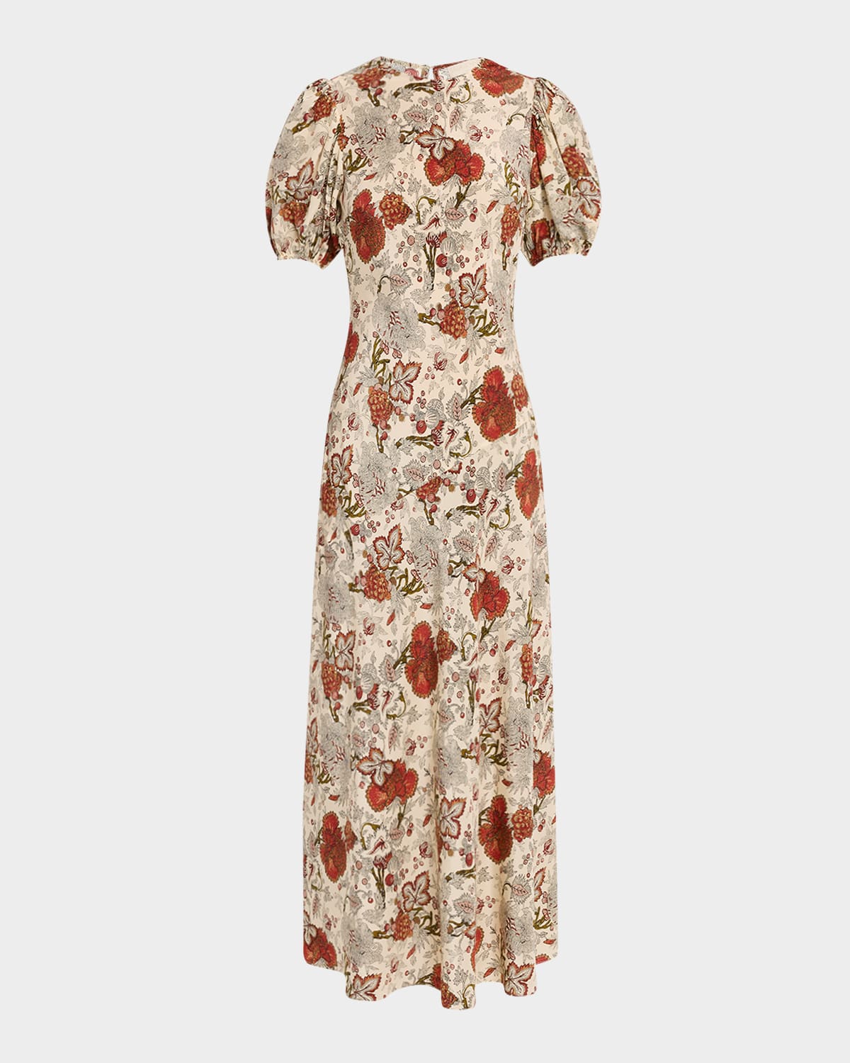 Ulla Johnson Ines Puff Sleeve Midi Dress In Winter Garden In Multi