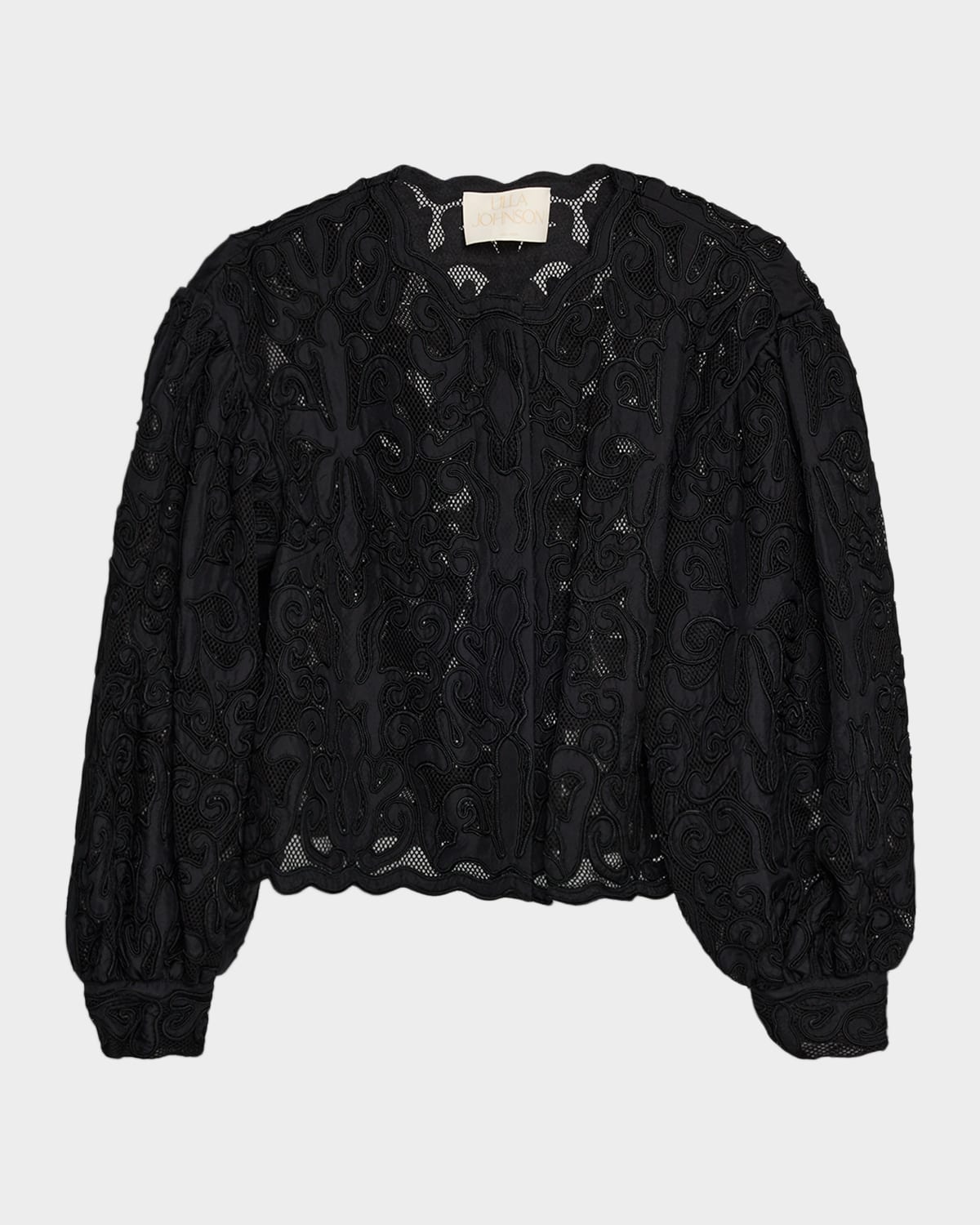 Ulla Johnson Coletta Appliqué Jacket In Black