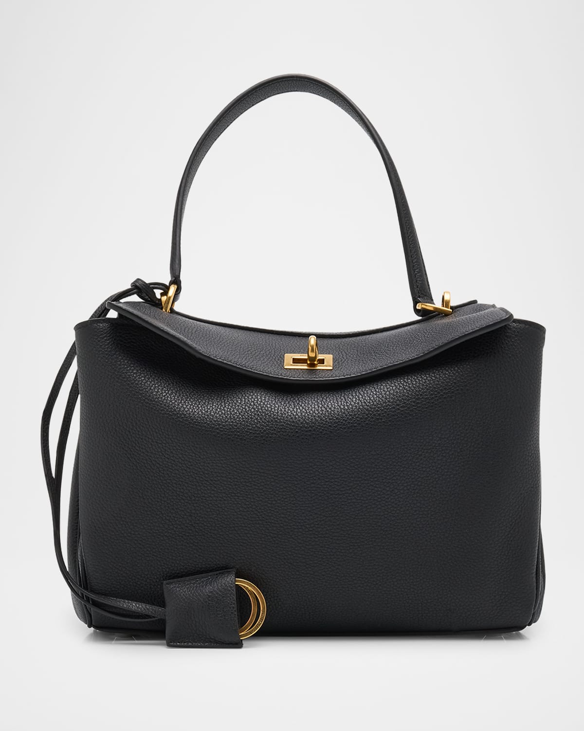 Balenciaga Rodeo Small Grained Leather Top-handle Bag In Black