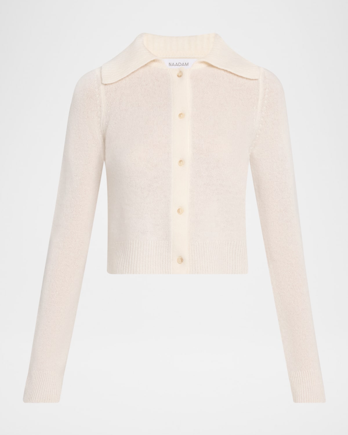 Naadam Spread-collar Coastal Cashmere Cardigan In Neutral