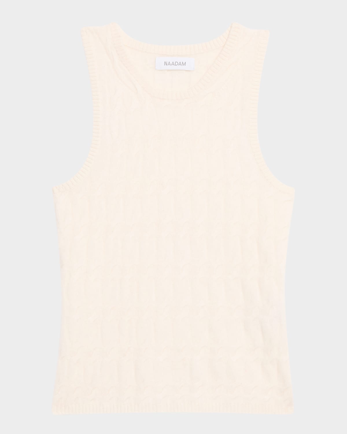 Naadam Racerback Cable-knit Cashmere Tank In Neutral