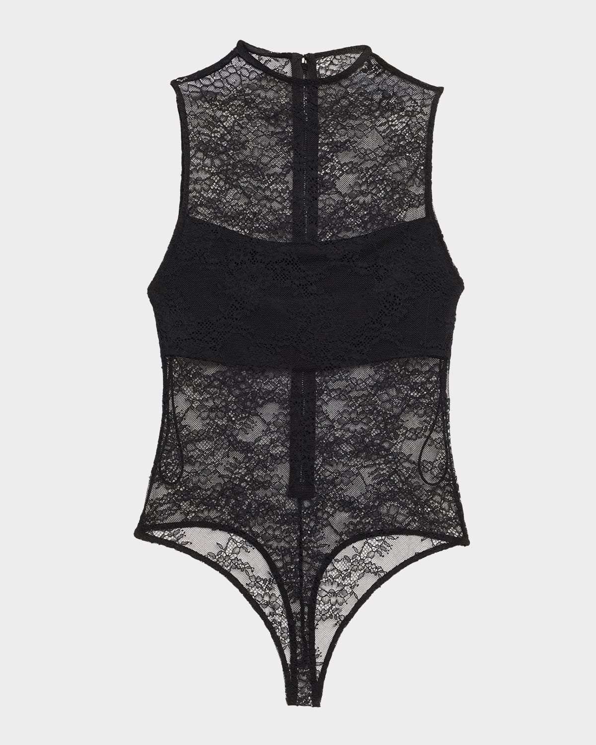 Alice And Olivia Nichol Lace Bodysuit
