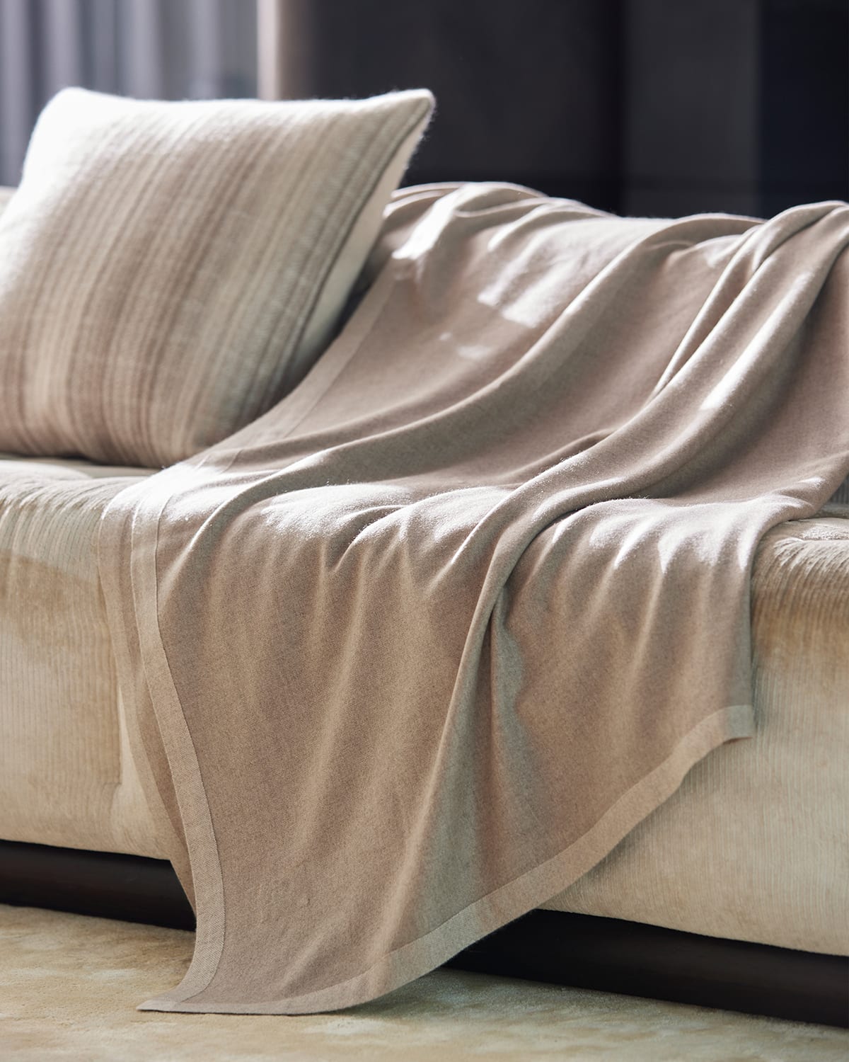 Sand River Undyed Pure Cashmere Throw In Brown
