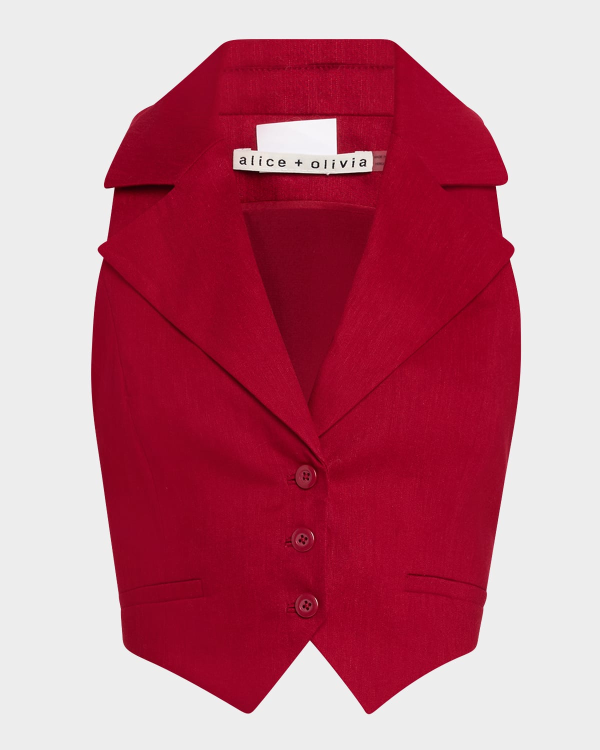 Alice And Olivia Donna Cropped Linen-blend Vest