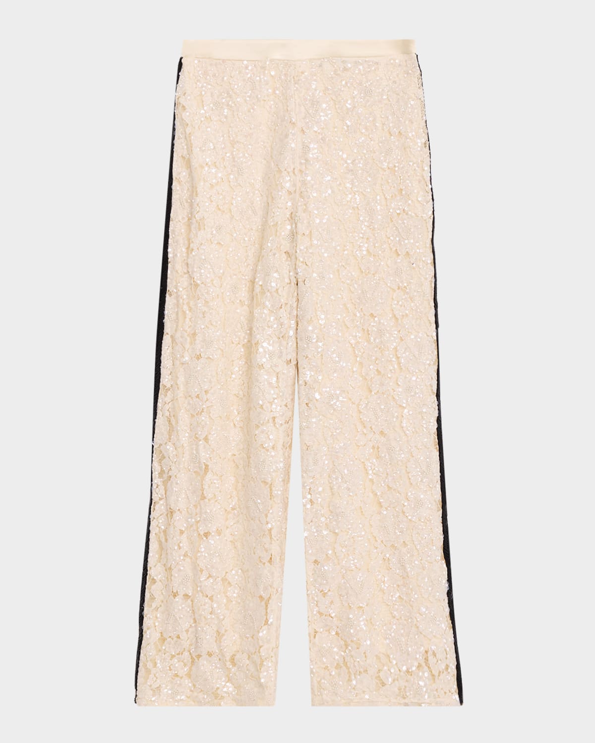 Polo Ralph Lauren Sequined Lace Pants In Neutral