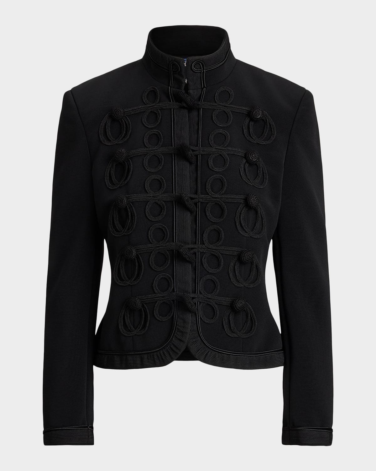 Polo Ralph Lauren Soutache-trim Band Jacket In Black