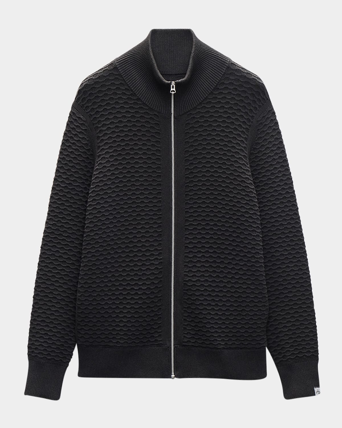Rag & Bone Men's Andrew Cotton Ottoman Full-zip Sweater In Black