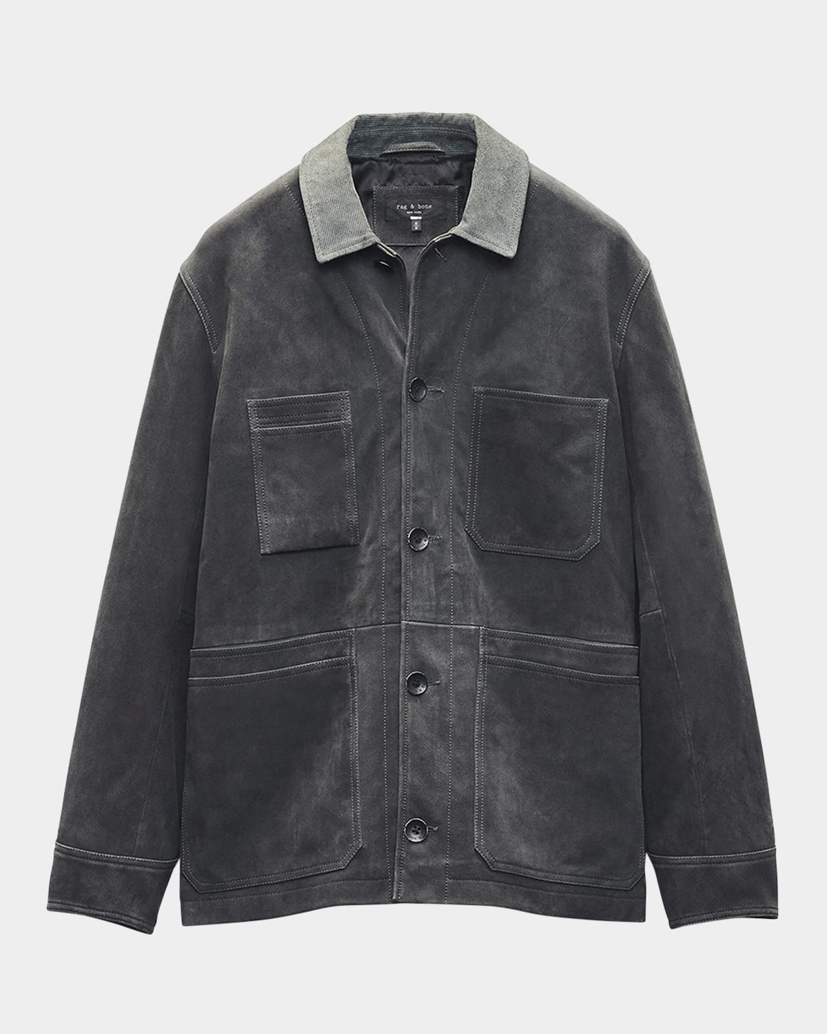 Rag & Bone Graham Suede Chore Jacket In Gray