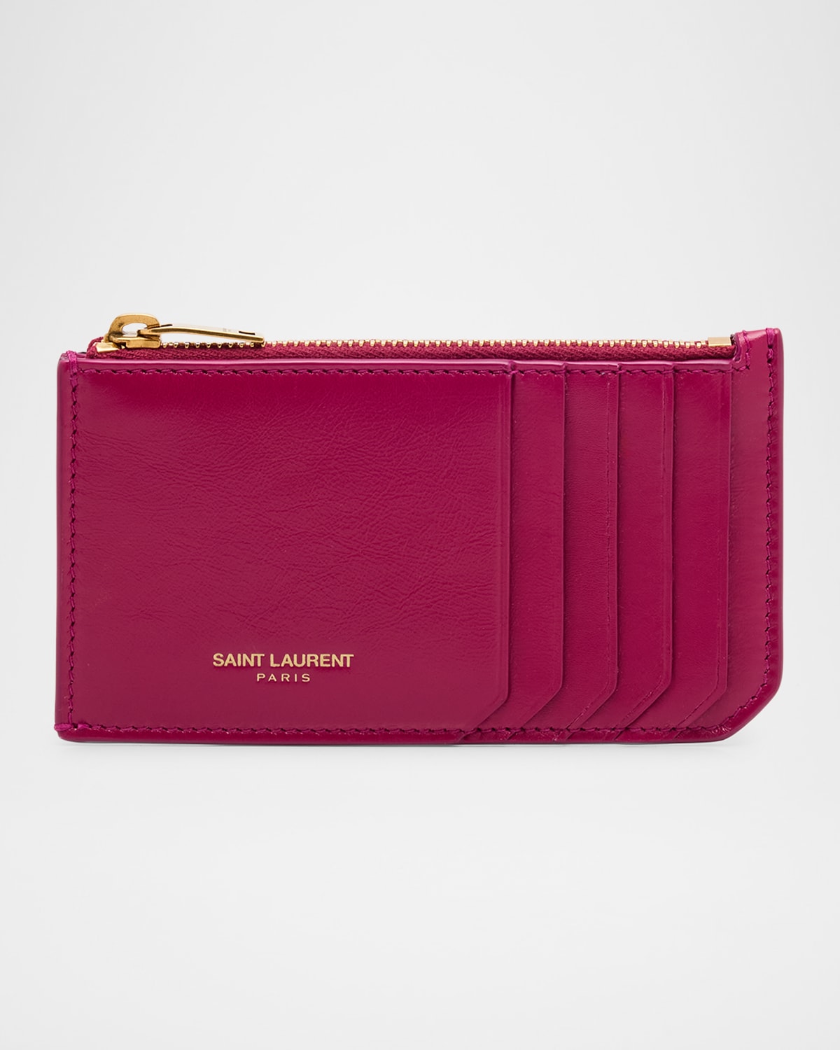 Saint Laurent Fragments Card Case In Leather