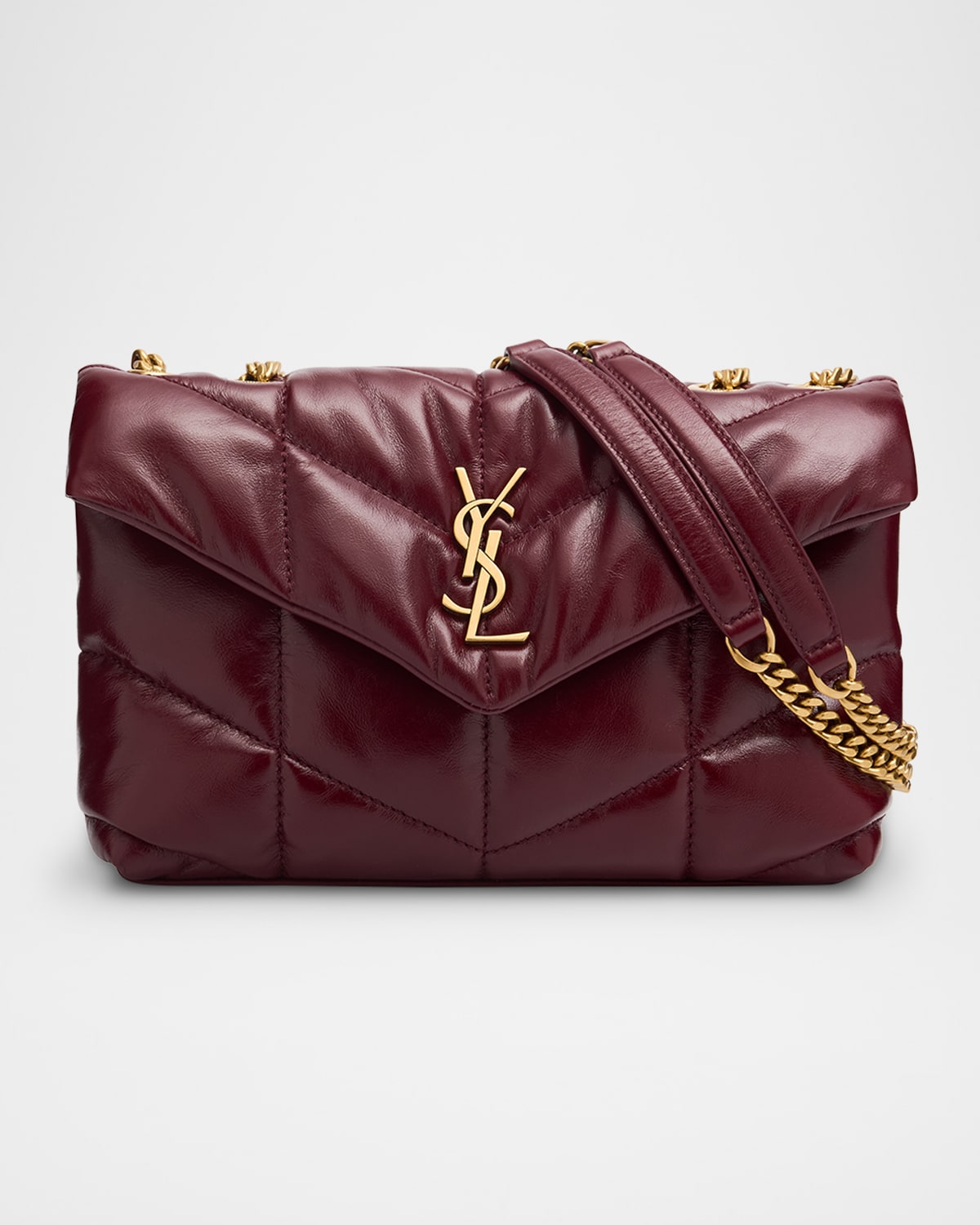 Saint Laurent Toy Puffer Shoulder Bag In Quilted Leather In Red