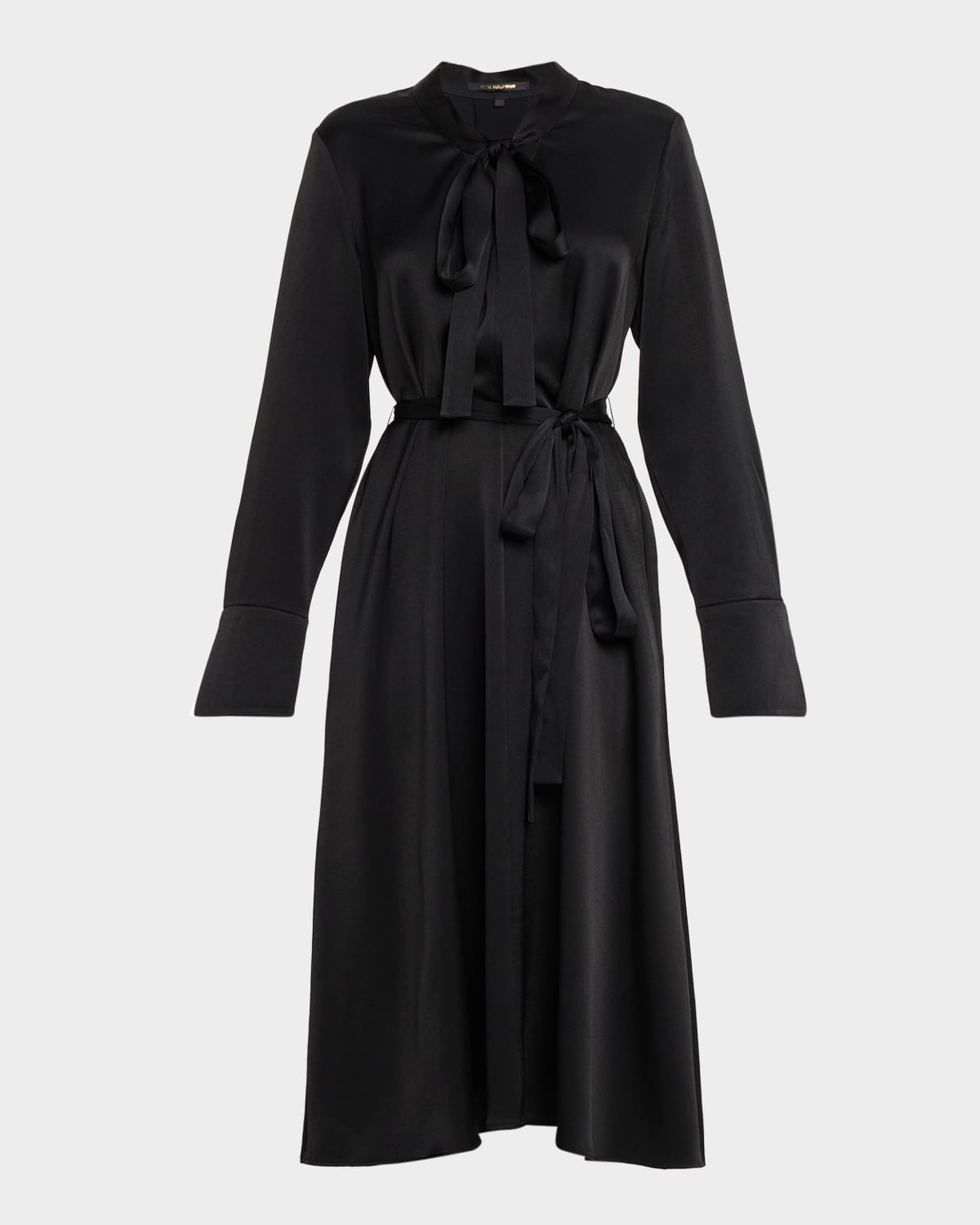 Kobi Halperin Bambi Belted Tie-neck Satin Crepe Midi Dress In Blue